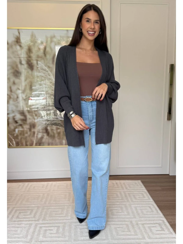 CARDIGA MARCIA CANELADO - COSH JEANS - Chumbo