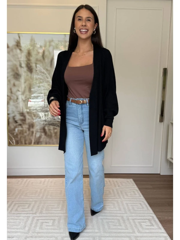 CARDIGA MARCIA CANELADO - COSH JEANS - Preto