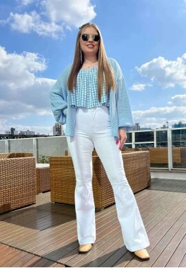 CARDIGAN TRICOT FEMININO  COSH JEANS - Azul soft