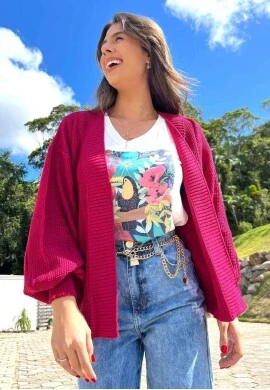 CARDIGAN TRICOT FEMININO  COSH JEANS - Pink