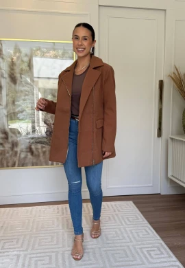 CASACO ARIANA LA BATIDA - COSH JEANS - Marrom