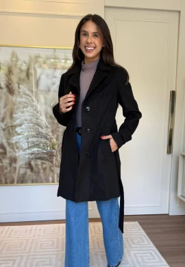 CASACO DORA LÃ BATIDA - COSH JEANS - Preto
