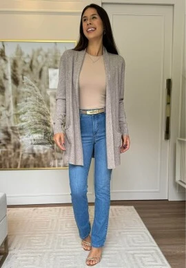CASACO FEMININO MODAL MARCIA - COSH JEANS - Caqui