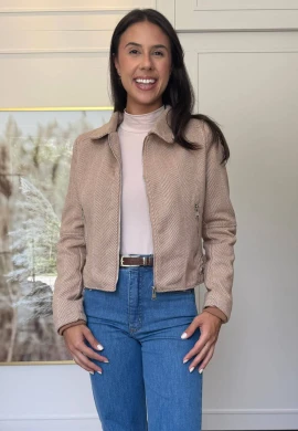 CASACO LÃ BATIDA FEMININO LUNE - COSH JEANS - Caramelo