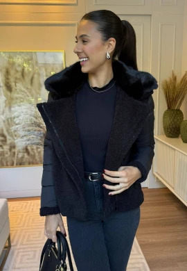 CASACO TEDDY FEMININO -COSH - Preto