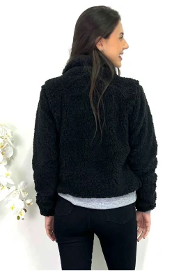 CASACO TEDDY FEMININO NEGA RIO  COSH JEANS - Preto