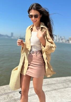Camisa Feminina Oversized Zetinha - Cosh - Caqui