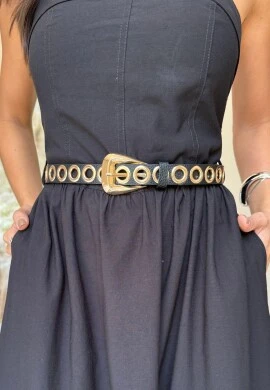 CINTO TAXAS FEMININO - COSH JEANS - Preto