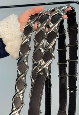 Cinto Detalhe em Metal X - Cosh Jeans - Preto/prata