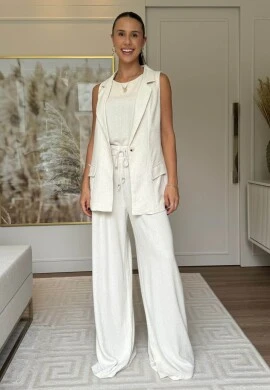 COLETE FEMININO ALONGADO IRIS - COSH JEANS - Areia
