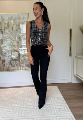 COLETE TWWED - COSH JEANS - Preto