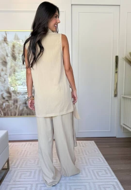 CONJUNTO DE ALFAIATARIA KELI - COSH JEANS - Bege