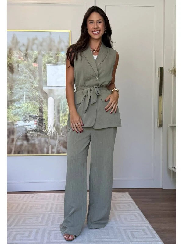 CONJUNTO DE ALFAIATARIA KELI - COSH JEANS - Verde musgo