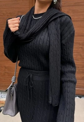 CONJUNTO EM MODAL 3 PEÇAS CHANEL - COSH JEANS - Preto