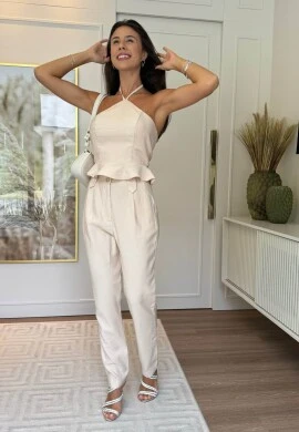 CONJUNTO FEMININO ALFAIATARIA - COSH JEANS - Bege