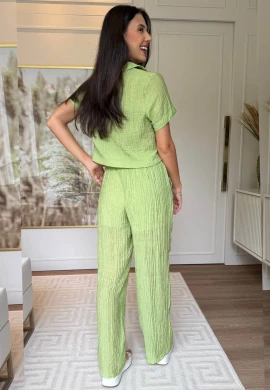 CONJUNTO FEMININO EM CREPE CAMBRAIA - COSH JEANS - Verde claro