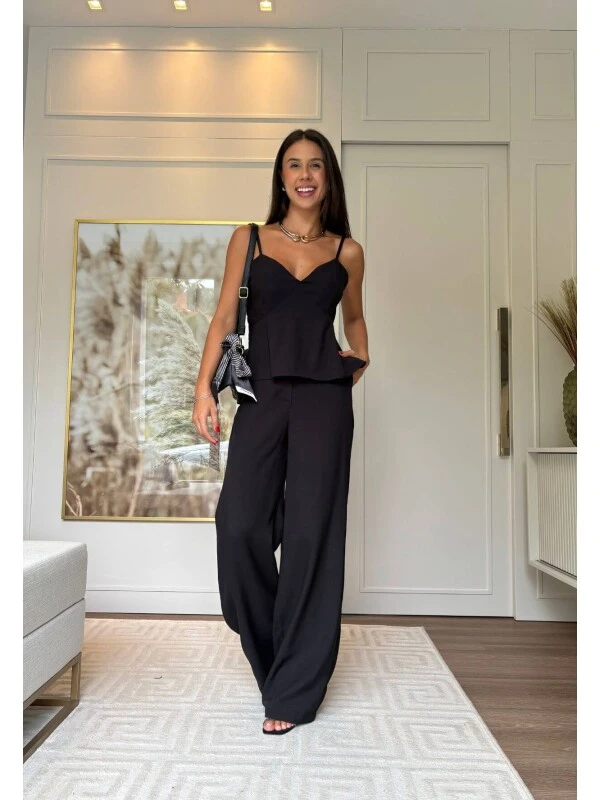 CONJUNTO FLORA - COSH JEANS - Preto
