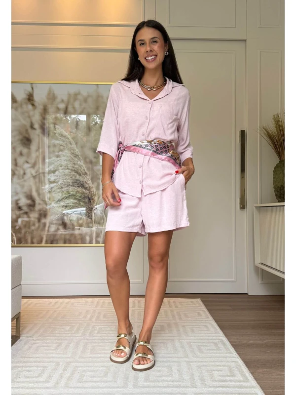 CONJUNTO LUNA LINHO - COSH JEANS - Rosa