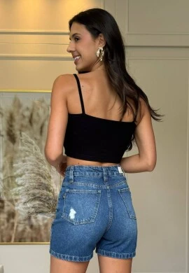 CROPPED CANELADO CAROL - COSH JEANS - Preto
