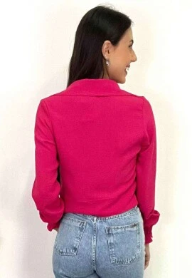 CROPPED DE BOTÕES MANGA LONGA  COSH JEANS - Pink