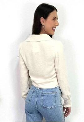 CROPPED DE BOTÕES MANGA LONGA  COSH JEANS - Off white