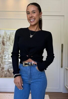 CROPPED DE MODAL MALU - COSH JEANS - Preto