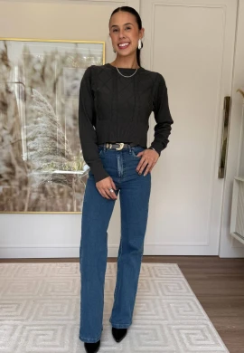 CROPPED ESTELA MODAL - COSH JEANS - Chumbo