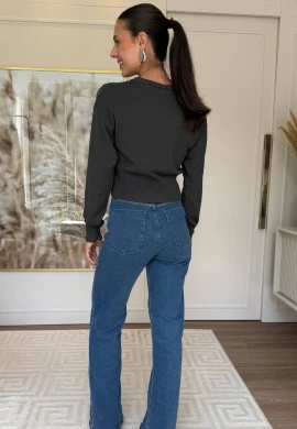 CROPPED ESTELA MODAL - COSH JEANS - Chumbo