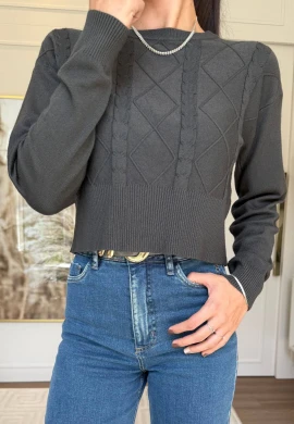 CROPPED ESTELA MODAL - COSH JEANS - Chumbo