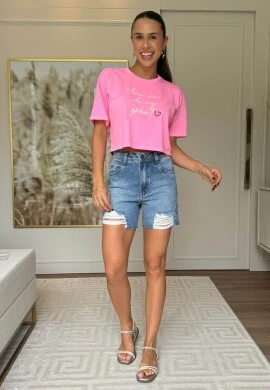 CROPPED FEMININO JESI - COSH JEANS - Rosa