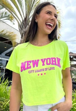 CROPPED FEMININO NEW YORK NEGA RIO - COSH JEANS - Lima