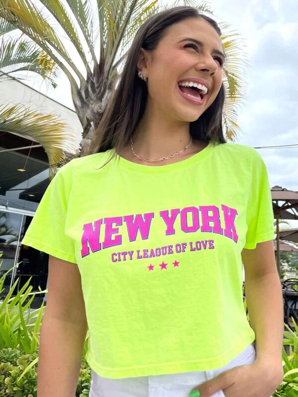 CROPPED FEMININO NEW YORK NEGA RIO - COSH JEANS - Lima