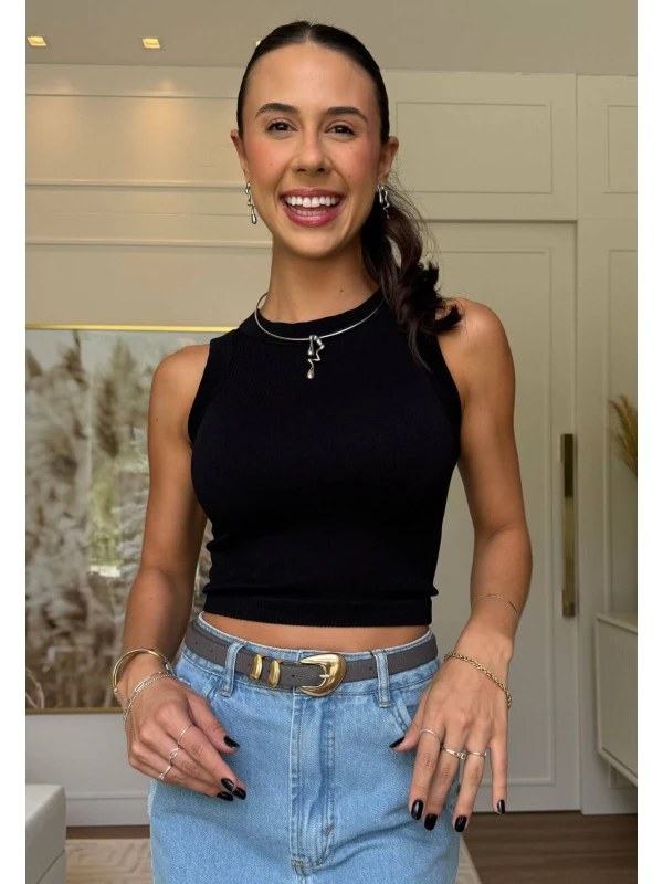 CROPPED FEMININO ZARA - COSH JEANS - Preto