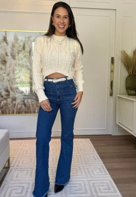 CROPPED LÃ FEMININO - COSH JEANS - Creme