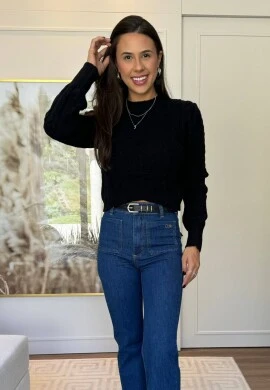CROPPED LÃ FEMININO - COSH JEANS - Preto
