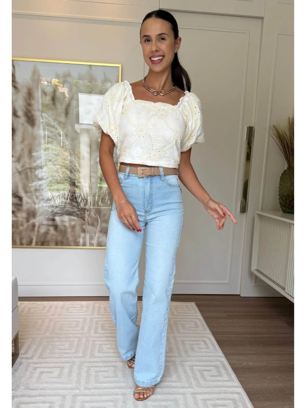 CROPPED LIZI CIGANINHA - COSH JEANS - Off white