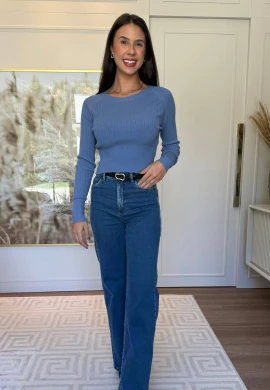 CROPPED LUANA CANELADO - COSH JEANS - Azul