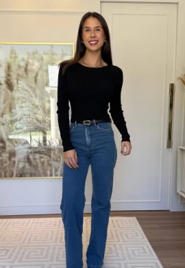 CROPPED LUANA CANELADO - COSH JEANS - Preto