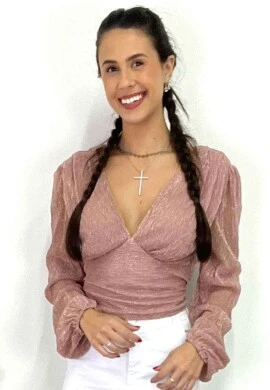 CROPPED LUREX COM BRILHO  COSH JEANS - Rosa