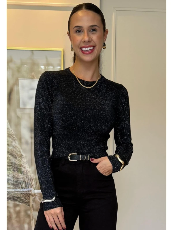 CROPPED MODAL GLAM CASSIA - COSH JEANS - Preto