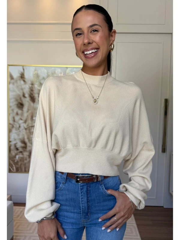CROPPED MODAL LUARA - COSH JEANS - Bege