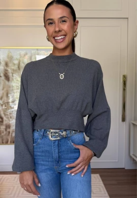 CROPPED MODAL LUARA - COSH JEANS - Chumbo