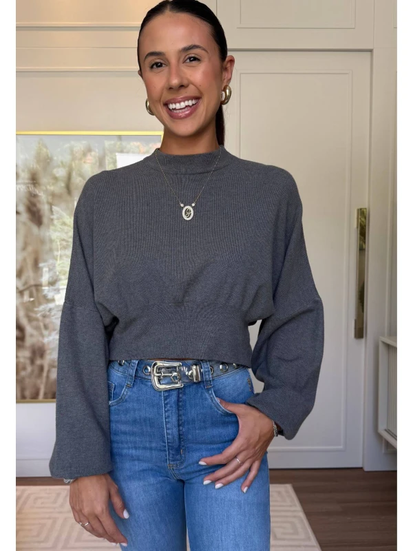 CROPPED MODAL LUARA - COSH JEANS - Chumbo