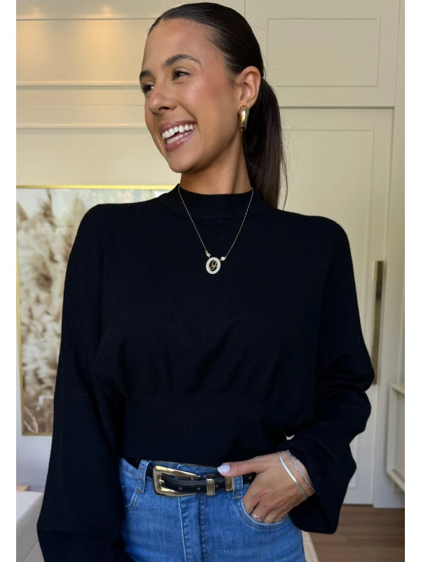 CROPPED MODAL LUARA - COSH JEANS - Preto