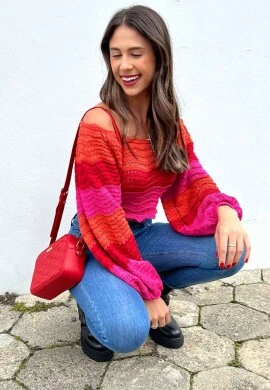 CROPPED TRICOT MANGA LONGA - COSH JEANS - Laranja