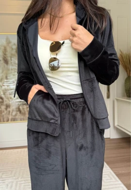 JAQUETA CANGURU PLUSH MELINA - COSH JEANS - Preto