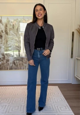 JAQUETA CAROLA - COSH JEANS - Cinza