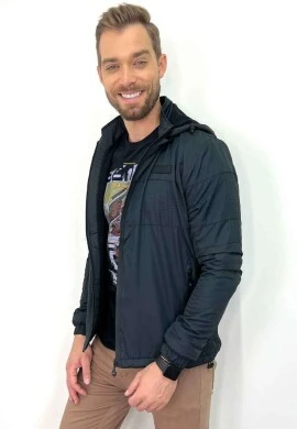 JAQUETA COM CAPUZ MASCULINA  COSH JEANS - Preto