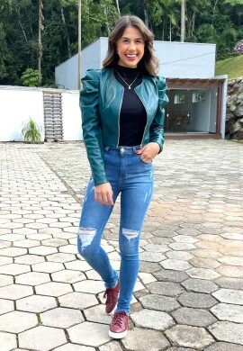 JAQUETA COURINO BUFANTE FEMININA - COSH JEANS - Verde