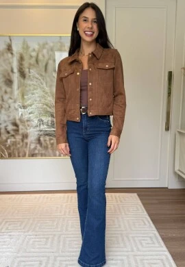 JAQUETA DE SUEDE MERI - COSH JEANS - Caqui
